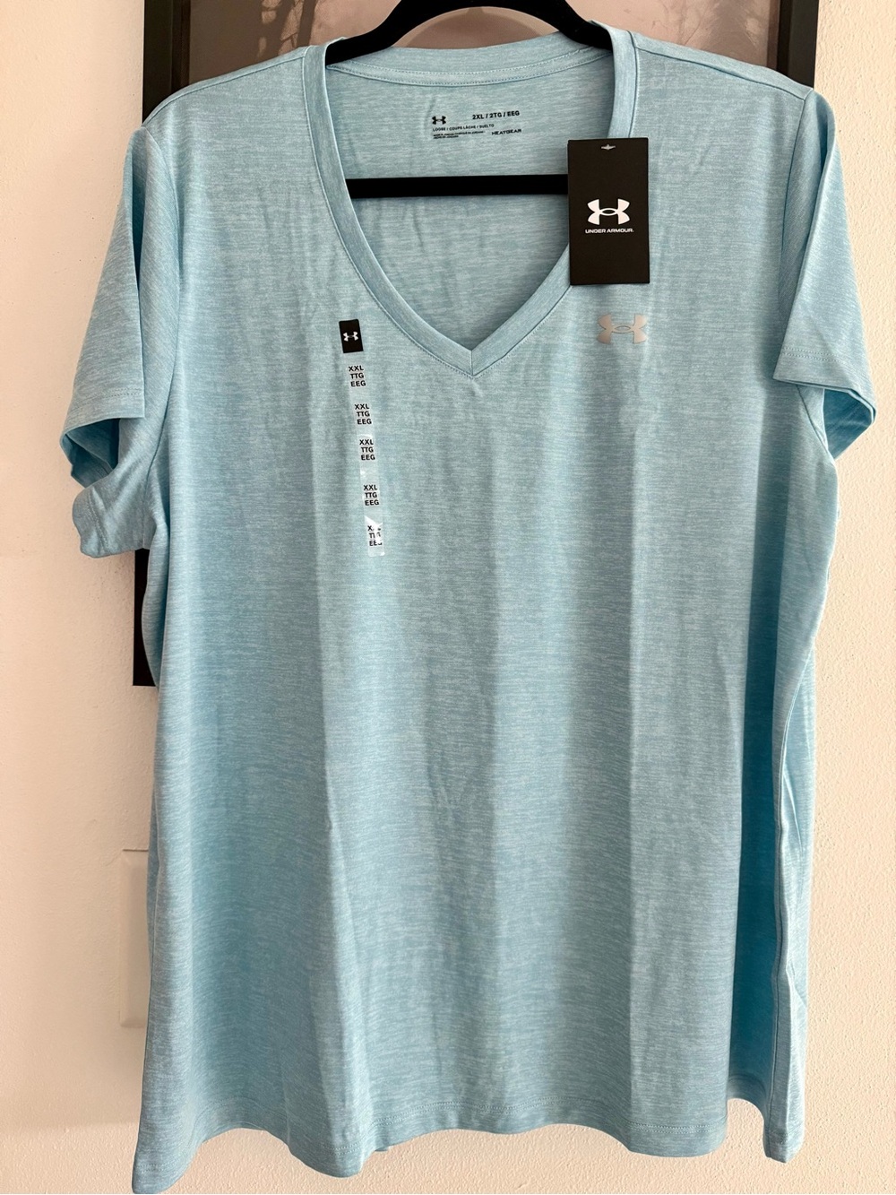 Under Armour Women's Light Blue V-Neck Short Sleeve Tee